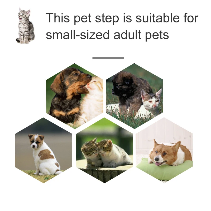 PawHut Foldable 4-Step Pet Stair with Adjustable Height Felt Fabric