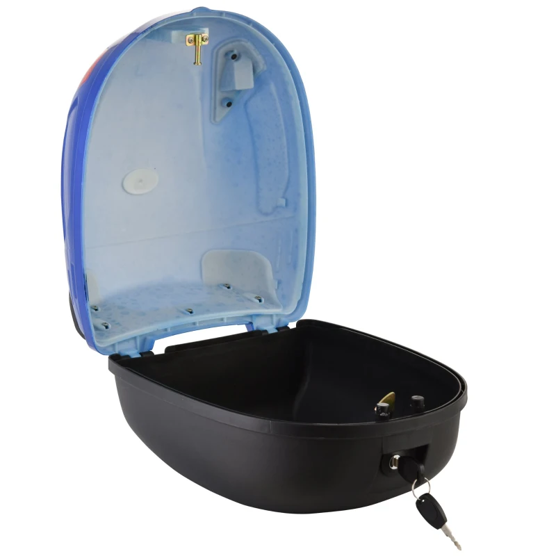 HOMCOM Motorcycle Trunk Tour Tail Box Luggage Storage Case  17L Capacity