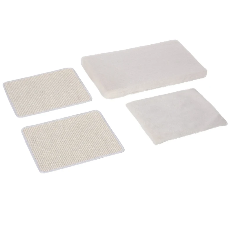 PawHut 48" H Cat House Cat Activity Tower Shelf Furniture with 3 Climbing Platforms, 1 Condo, Scratch Pad and Removable Cushions, Grey/Black