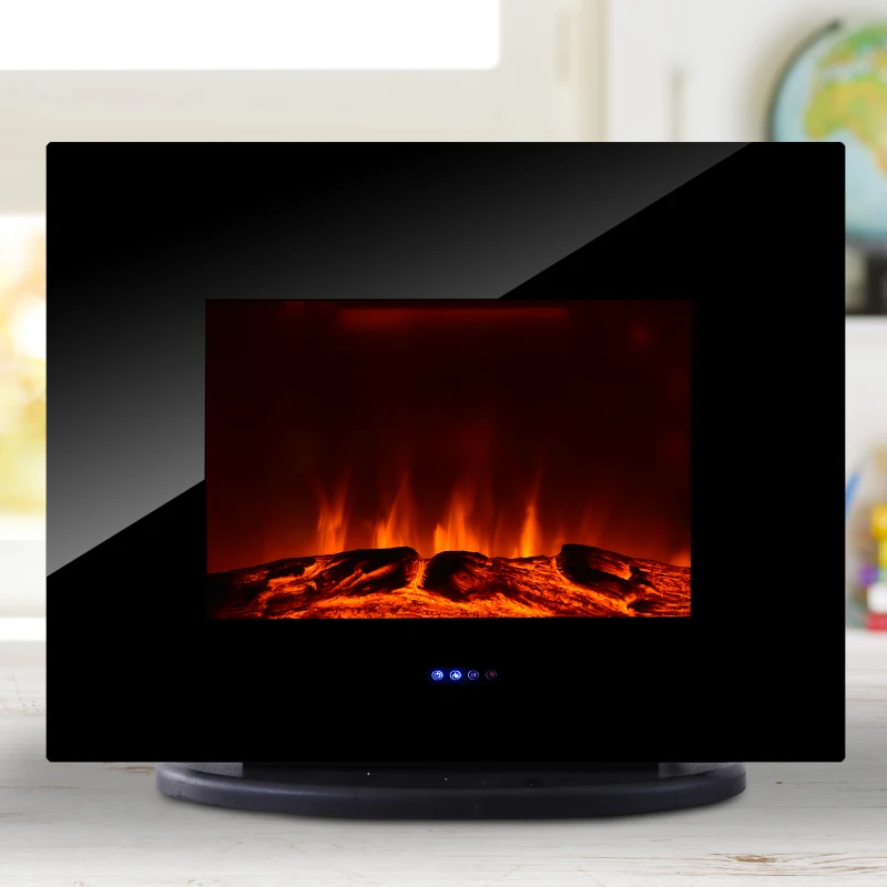 HOMCOM Wall Mounted / Free Standing Electric Fireplace 750W/1500W w/ Remote