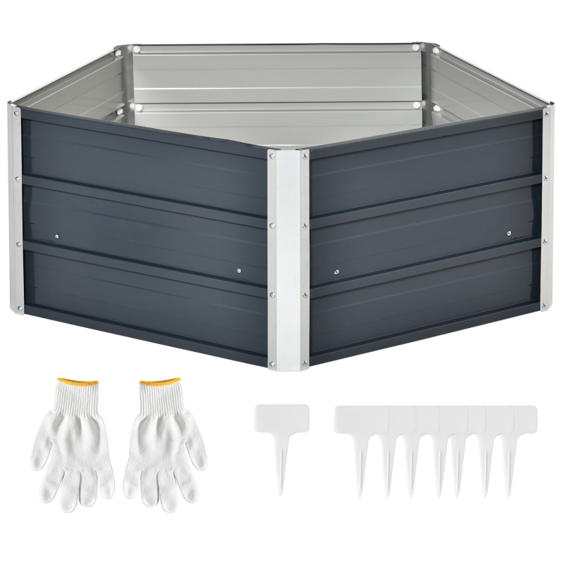Outsunny Raised Garden Beds for Vegetables Large Metal Planter Box for Flower, Herbs