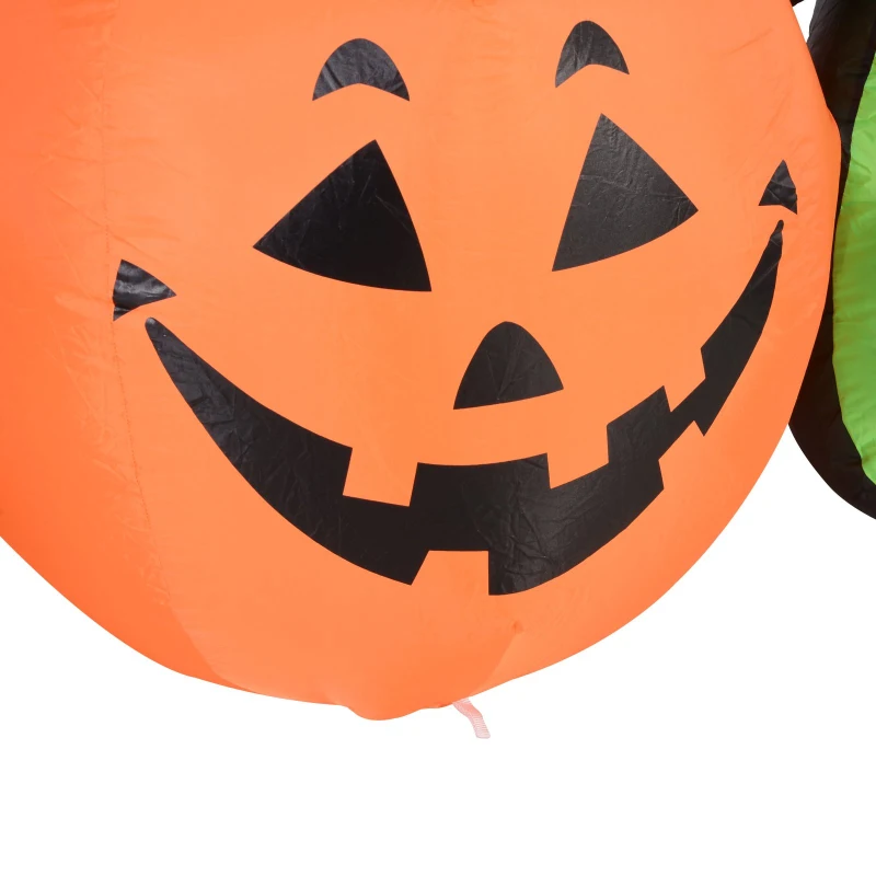 HOMCOM 5.5' Lighted Inflatable Outdoor Halloween Yard Decoration - Boo Black Cat Ghost Pumpkin