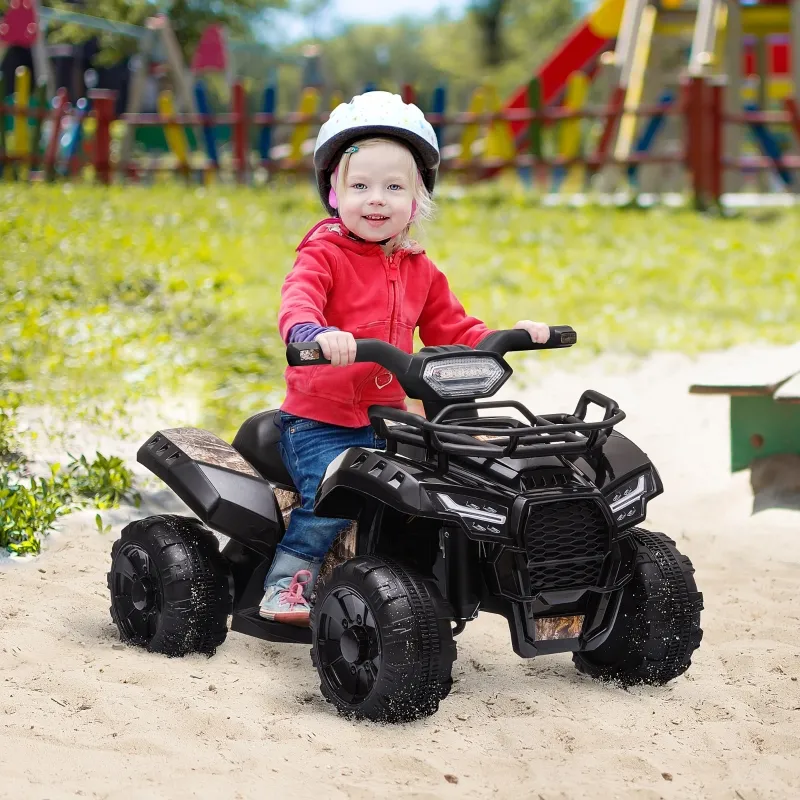 Aosom Kids Ride-on Four Wheeler ATV Car with Real Working Headlights ...