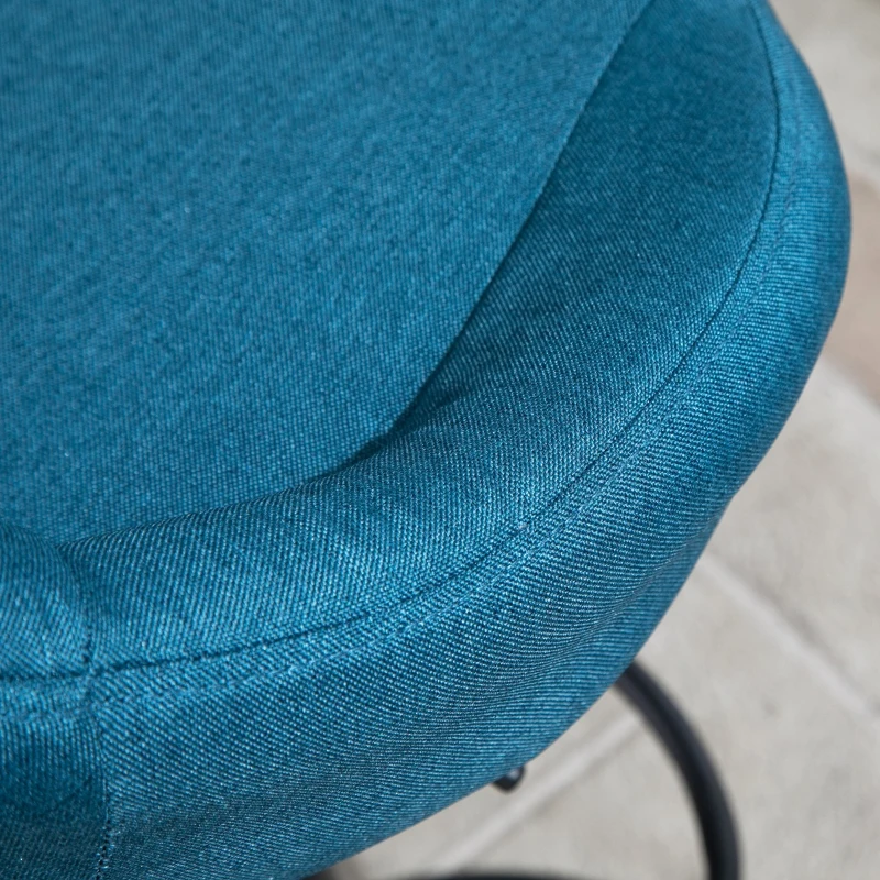 HOMCOM Modern Bar Height Chairs, Set of 2, Adjustable Swivel Round Metal Base, Elegant Design for Kitchen, Bar, Dining