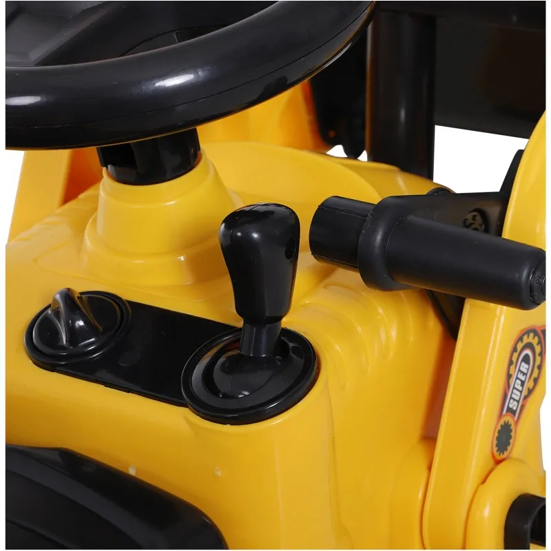 HOMCOM 3 in 1 Ride On Toy Bulldozer Digger Tractor Pulling Cart Pretend Play Construction Truck