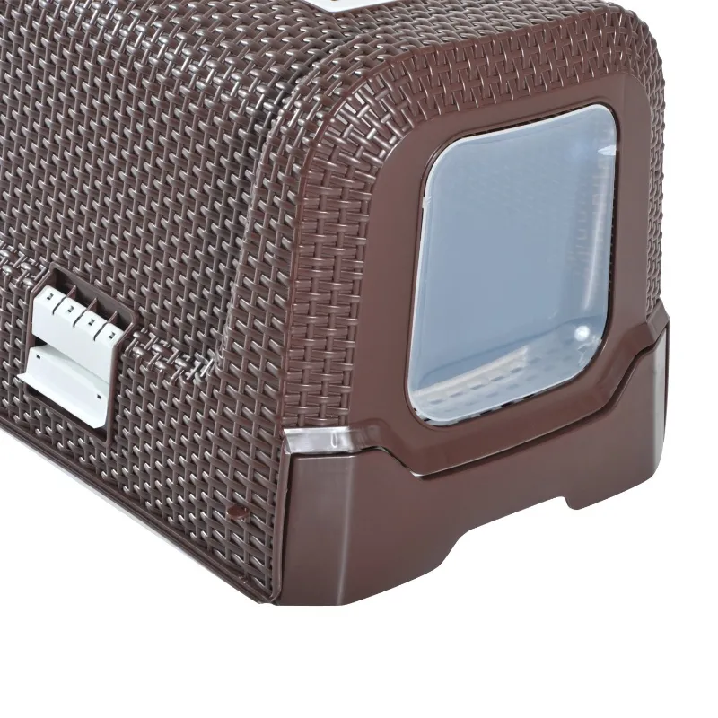 PawHut D31-002 Deluxe Cat Litter Pan, Coffee