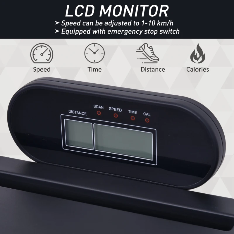 Soozier Foldable Electric Motorized Treadmill Running Machine with 12 Pre-Set Programs 7.5 MPH Max Speed LCD Display for Home Use - Black