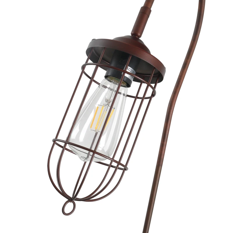 HOMCOM Vintage Floor Lamp Rotatable Lampshade E26 Socket Pin Living Room Steel Bronze