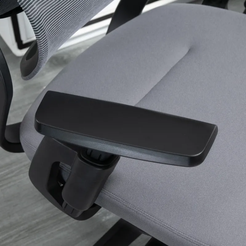 Vinsetto High Back Ergonomic Mesh Office Chair with Adjustable Height, Armrests, Lumbar Support and Headrest, Grey/Black