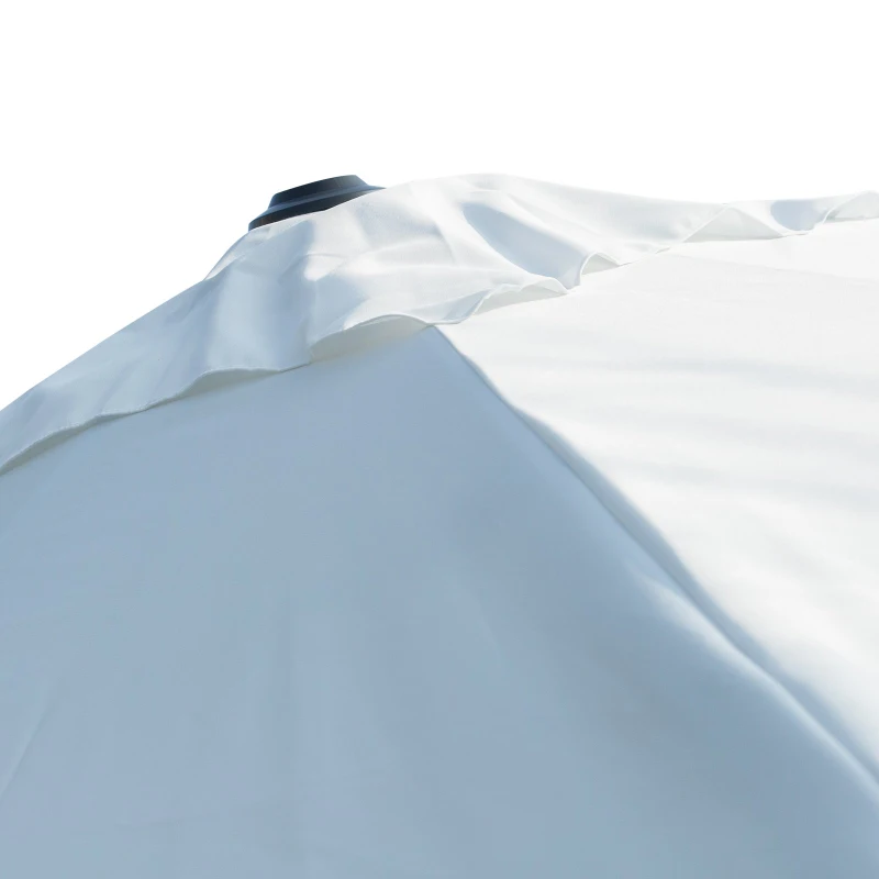 Outsunny 10ft Patio Offset Parasol Umbrella Cantilever Hanging Sun Shade Canopy Shelter 360° Rotation with Stand White