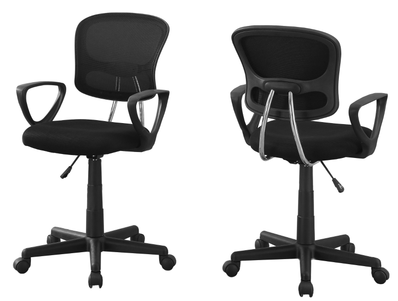 Monarch Ergonomic Swivelling Adjustable Juvenile Curved Mid Back Office Chair - White / Black