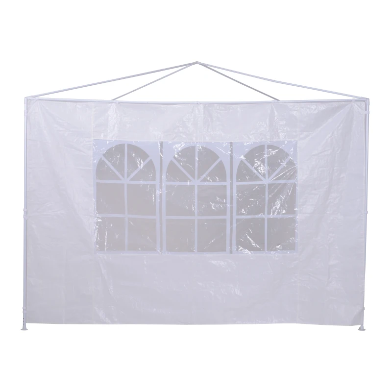 Outsunny 2pc 9.6'L x 6.3'H Canopy Gazebo Side Panel Party Tent Outdoor Shelter Side Panel Wall with Straps White