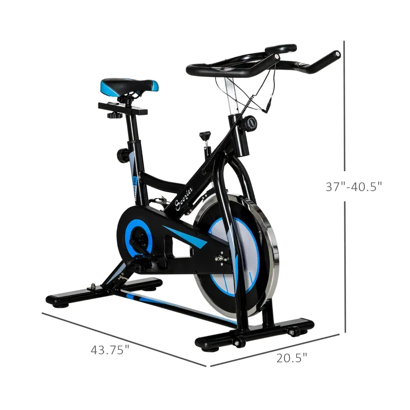 Soozier Magnetic Exercise Bike Stationary Bike with Adjustable Comfortable Seat Cushion & Multi - Grip Handlebars, Cardio Workout Cycle Bike Training for Home Office Gym