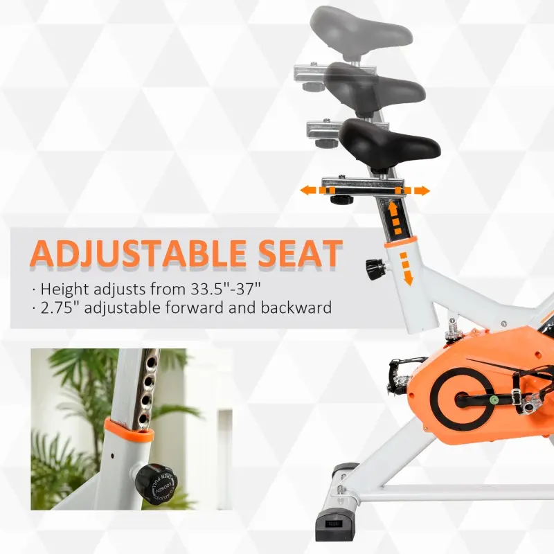 Soozier Exercise Bike, Indoor Cycling Stationary Bike, Belt Drive with Comfortable Cushion, Heart Rate, Adjustable Seat and Handlebar, LCD Monitor for Home Gym Cardio Workout