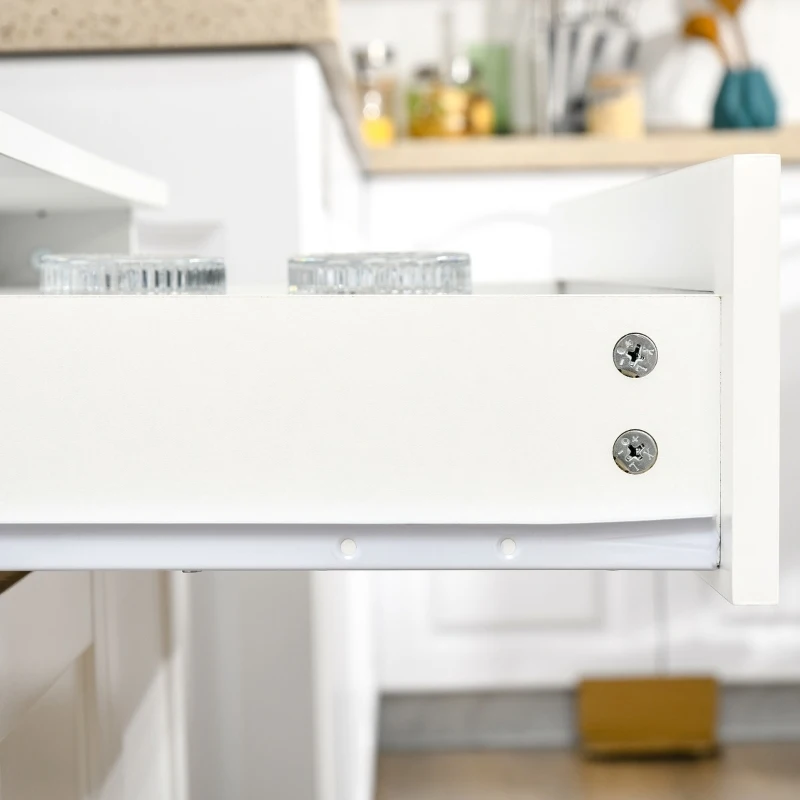 HOMCOM 67" Buffet with Hutch, Modern Kitchen Pantry, Freestanding Storage Cabinet with Framed Glass Doors, Shelves and Drawers, White