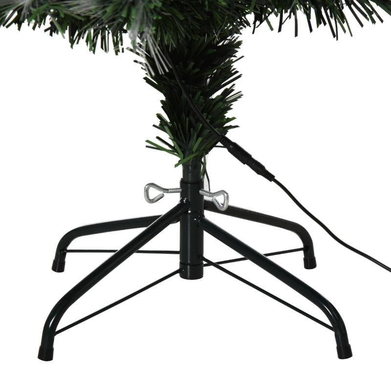 HOMCOM 6ft Christmas Tree Pre-Lit Artificial with Pink and Yellow Fiber-Optic Ball LED Lights