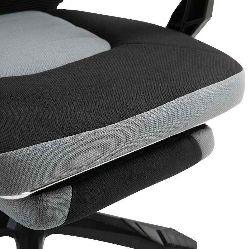 Vinsetto Home Office Chair Adjustable Height Recliner with Retractable Footrest, Mesh Back - Gray