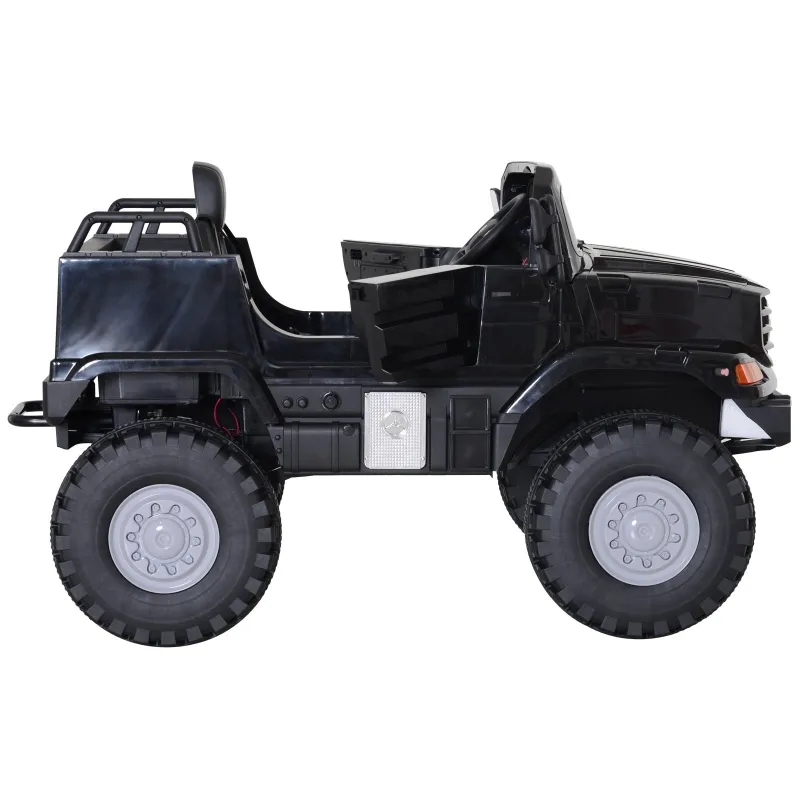 Aosom 12V Mercedes Power Wheels Jeep Kid Car 1 Seater 2 Openable Door With Parental Remote Control For 3 - 8 Years Old Kids Black