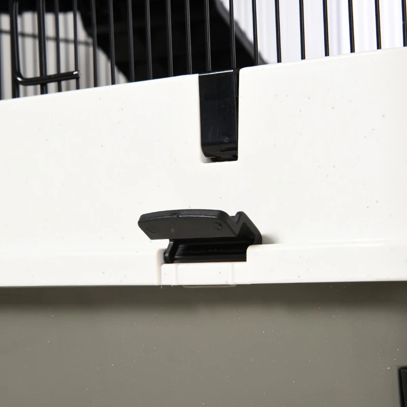 PawHut Spacious Rolling Small Animal Cage, Rabbit Pet Play House with Platform Ramp, Ideal for Indoor Play & Comfort