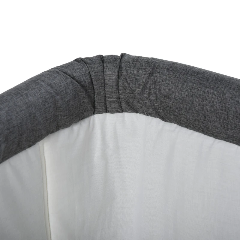 Qaba Baby Bassinet Bedside Sleeper Folding and Adjustable Baby Crib Diaper Changer Nursery Bed for 0-5 Months Infants with Wheels & 5 Height Levels, Dark Grey