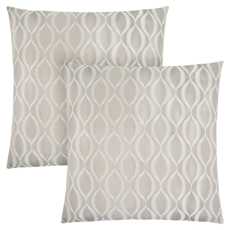 Monarch 18" x 18" Wave Pattern Throw Pillow (Set of 2) - Taupe