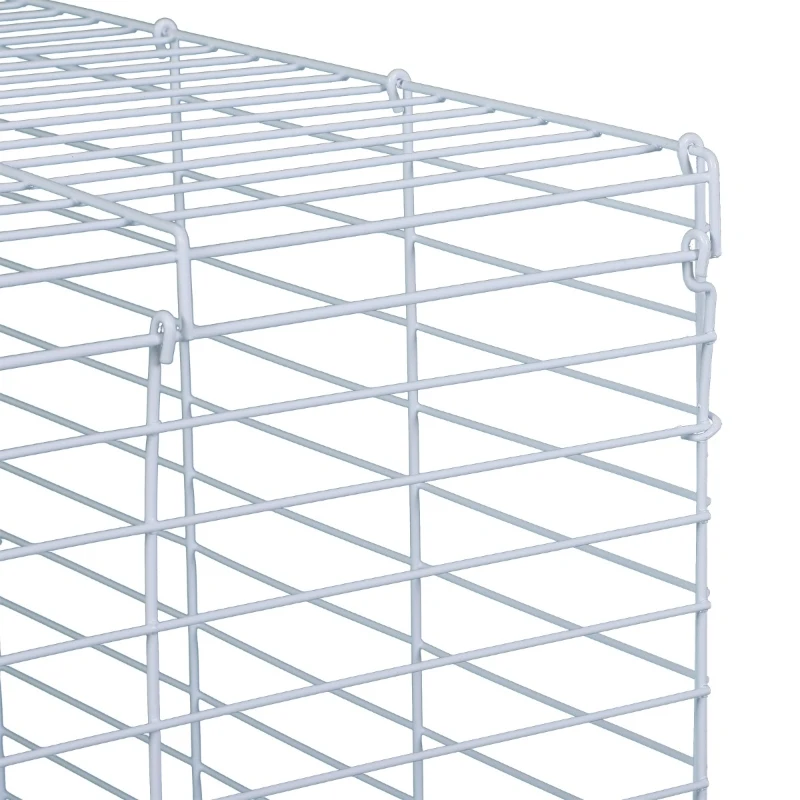 PawHut 40” Steel Plastic Small Animal Pet Cage Kit with Wheels - Blue and White