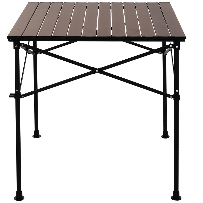 Outsunny Portable Roll-up Aluminum Folding Picnic Table Outdoor Lightweight BBQ Party, with Carrying Bag