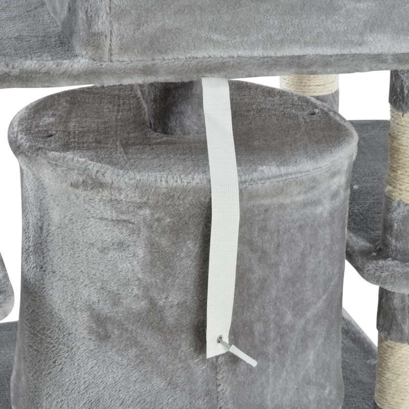 PawHut Plush Cat Tree Tower Activity Center w/ Sisal Scratching Posts Board Perch Condo