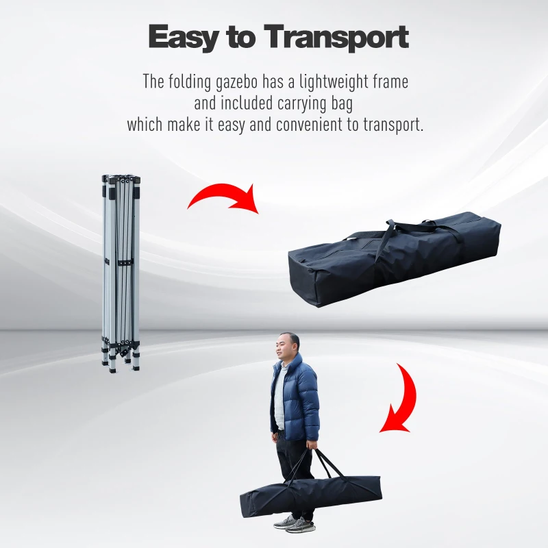 Outsunny 19' x 10' Folding Gazebo Steel Canopy Party Tent With Bag  Off-white