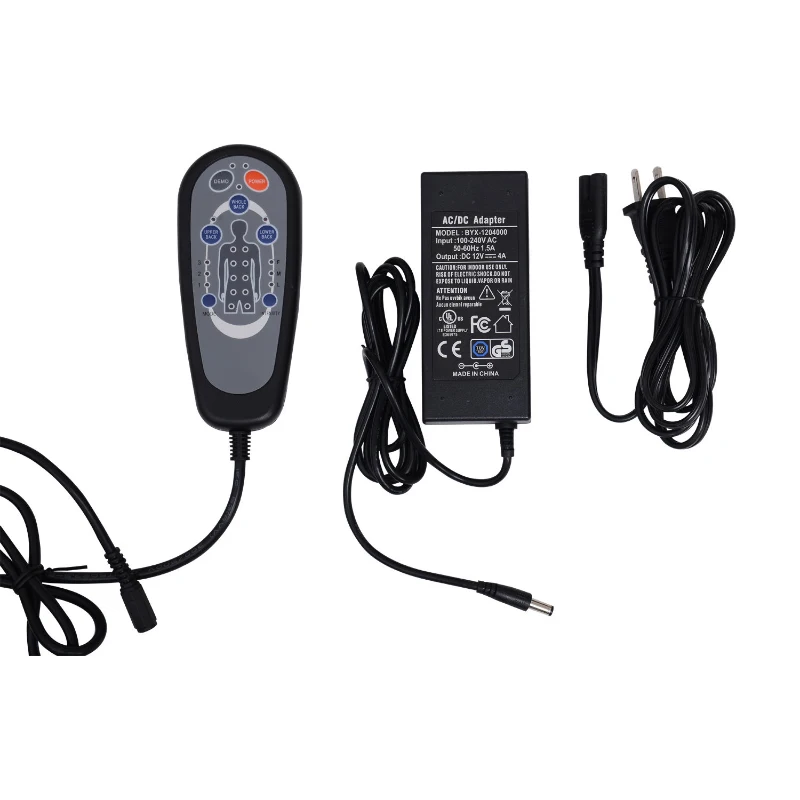 Open Box HomCom Personal Faux Leather Shiatsu Massager Seat Cushion Cover With Remote - Black