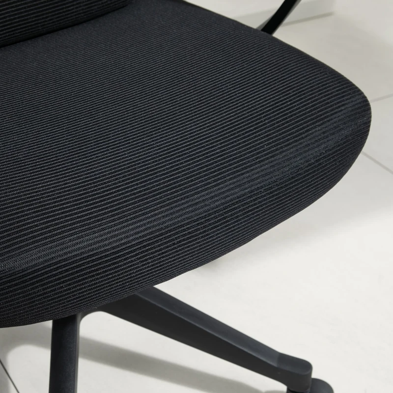 Vinsetto Ergonomic Home Office Mesh Desk Chairs, Computer Task Chair with Massage Lumbar Cushion, Adjustable Seat & Headrest, Rocking Function, Black