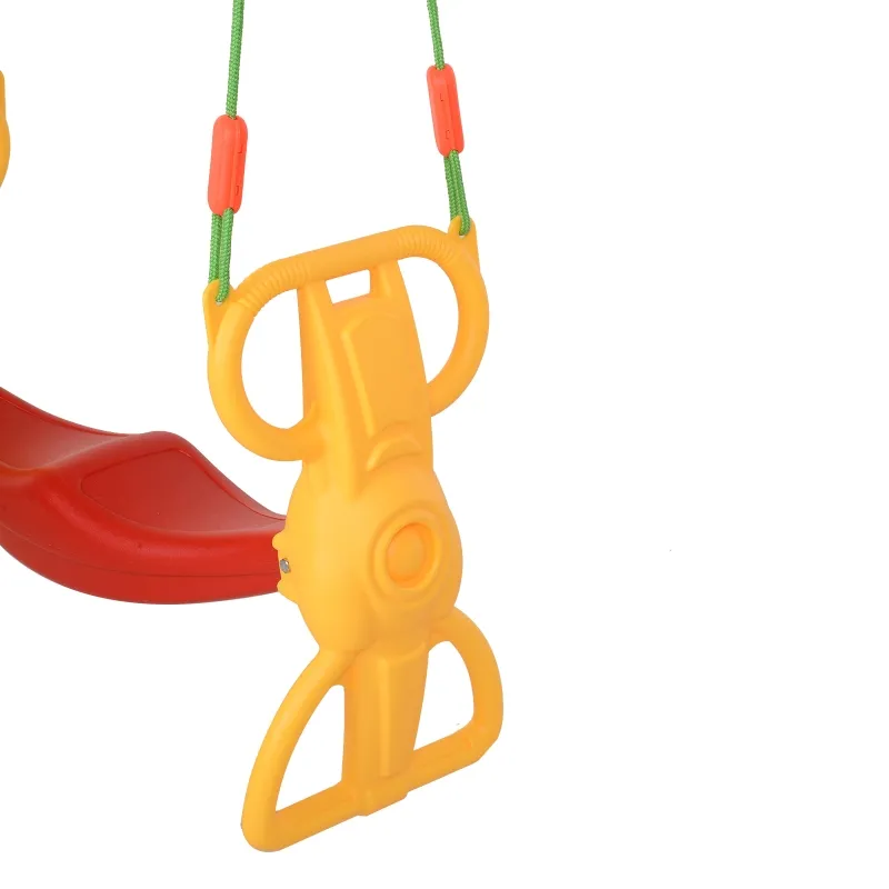 Qaba Kids Swing Set 2 Seat Glider with Plastic Hanging for 3+ Years Old Boys and Girls Outdoor Indoor