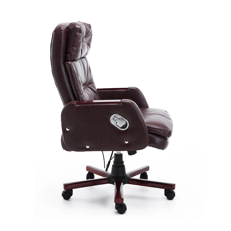 HOMCOM Faux Leather Reclining Office Chair Seat with Adjustable Backrest (Brown)