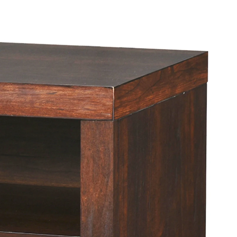 HOMCOM 43.75" W x 31.5" H Electric Fireplace Mantel TV Stand, Media Console Center Cabinet with Two Shelves and Remote Control, Brown