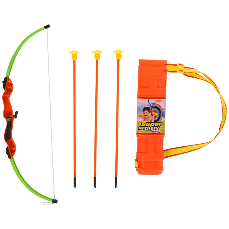 Qaba Children Bow & Arrow Outdoor Archery Set for Boys and Girls Ages 3-6 Years with 3 Arrows, 3 Targets, & Quiver