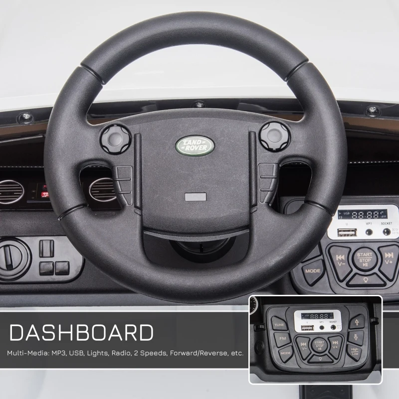 Aosom 12V Battery Kids Landrover Discovery Ride On Toy with Remote Control, Bright Headlights, & Working Suspension