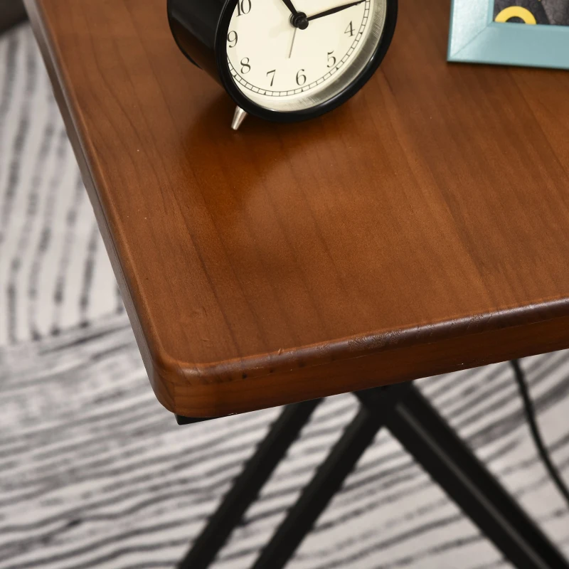 HOMCOM 65" Floor Lamp with Table Extendable and Retractable Arm E26 Steel