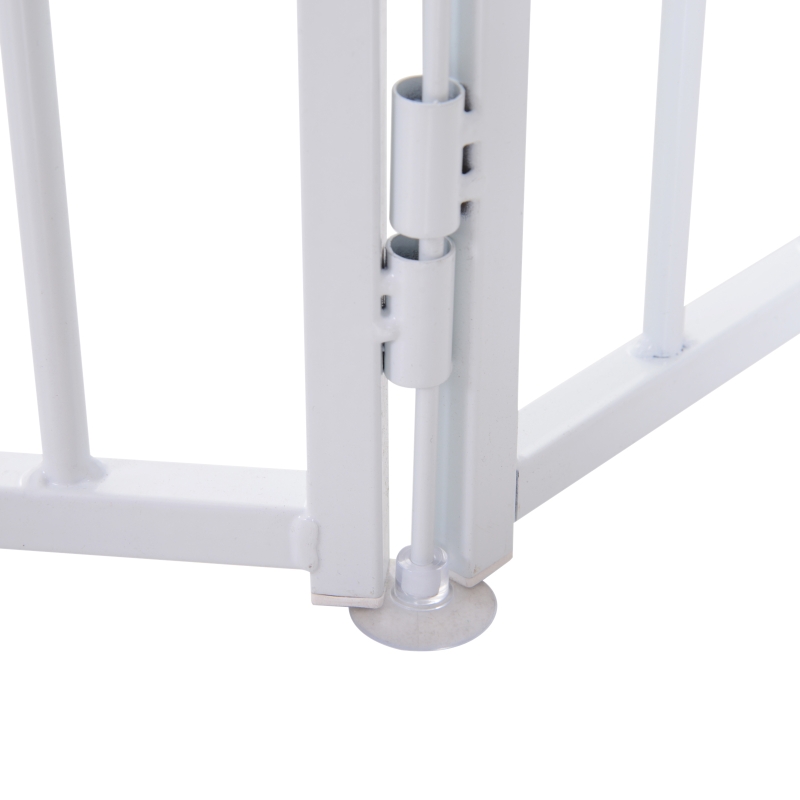 PawHut 31.5"H 6-panel Foldable Metal Pet Playpen Portable Dog Puppy Fence Heavy duty Pet Exercise Pen with Door White
