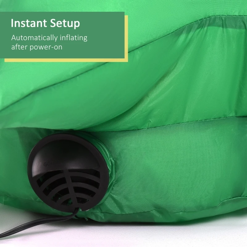 HOMCOM 4ft Christmas Inflatable Christmas Tree with Presents, Outdoor Blow-Up Yard Decoration with LED Lights Display