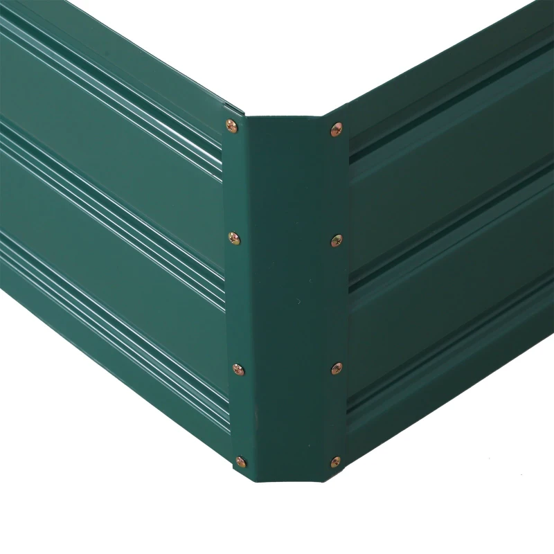 Outsunny 2' x 2' x 1' 2-Piece Raised Garden Bed Box with Steel Frame for Vegetables, Flowers, & Herbs, Green