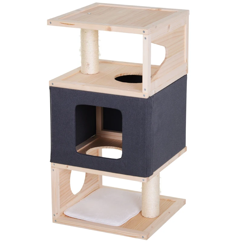 PawHut Multi-Level Cat Tree w/ Sisal-Covered Scratching Post Large Perch