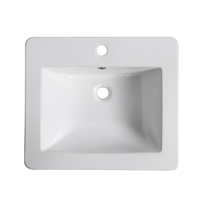 Kleankin 21.25"x 18.25" Bathroom Vessel Sink Modern Under Counter Bathroom Basin Ceramic Vanity Art Basin - White
