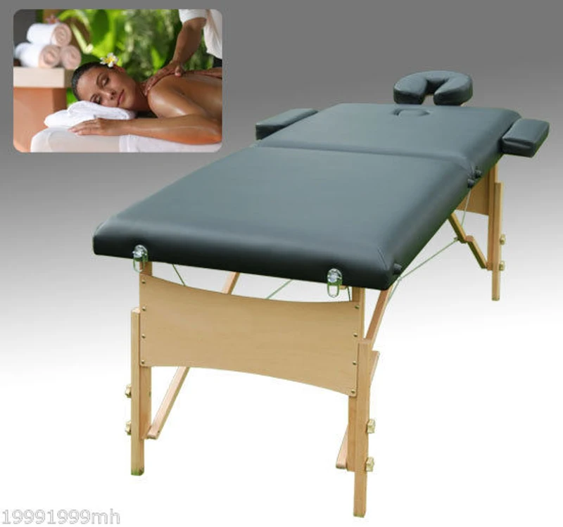 Soozier 2.5" Thick Portable Massage Table Foldable Adjustable Salon Bed Spa Bag