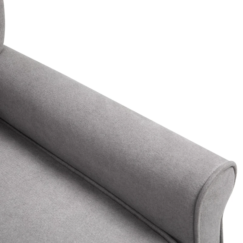 HOMCOM Linen Fabric Manual Recliner with Vibrating Massage and Wired Remote Control, Light Grey