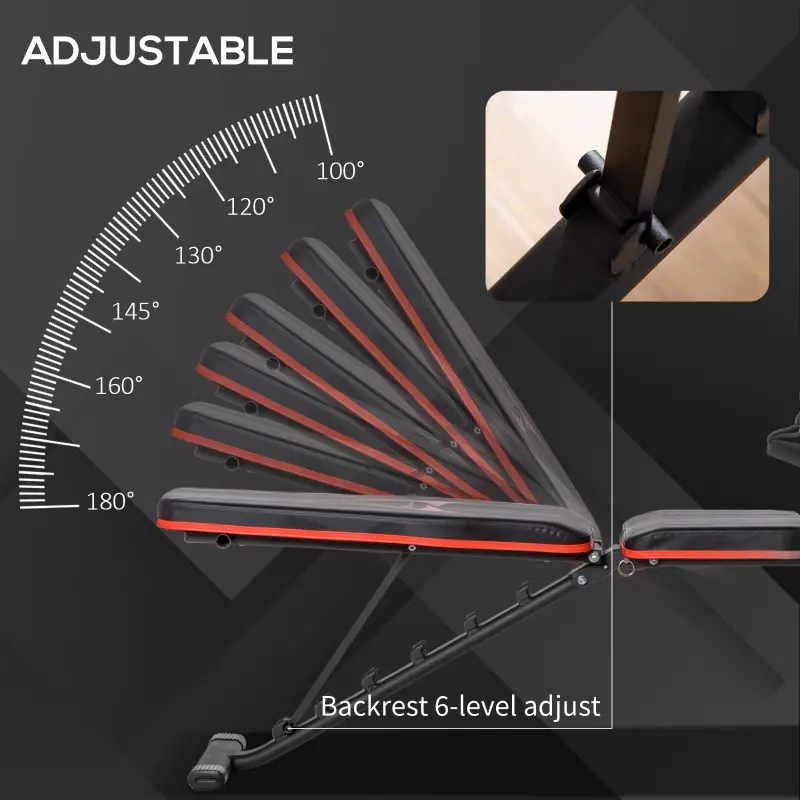 Soozier Adjustable Multifunctional Weight Bench for Full Body Workout w/ Resistant Rope