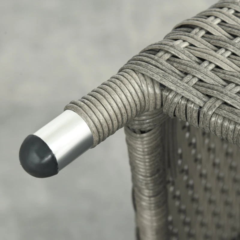 Outsunny Patio PE Rattan Wicker Chaise Lounge Chair Outdoor 5-Position Adjustable Recliner Lounge Furniture w/ Cushion for Garden Poolside Balcony Deep Grey