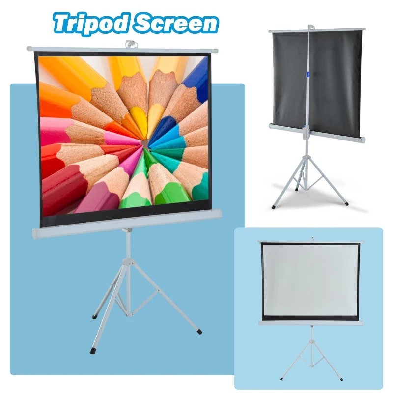 Homcom 84" Portable Projection Screen 4:3 Home Cinema Folding Adjustable Tripod Stand