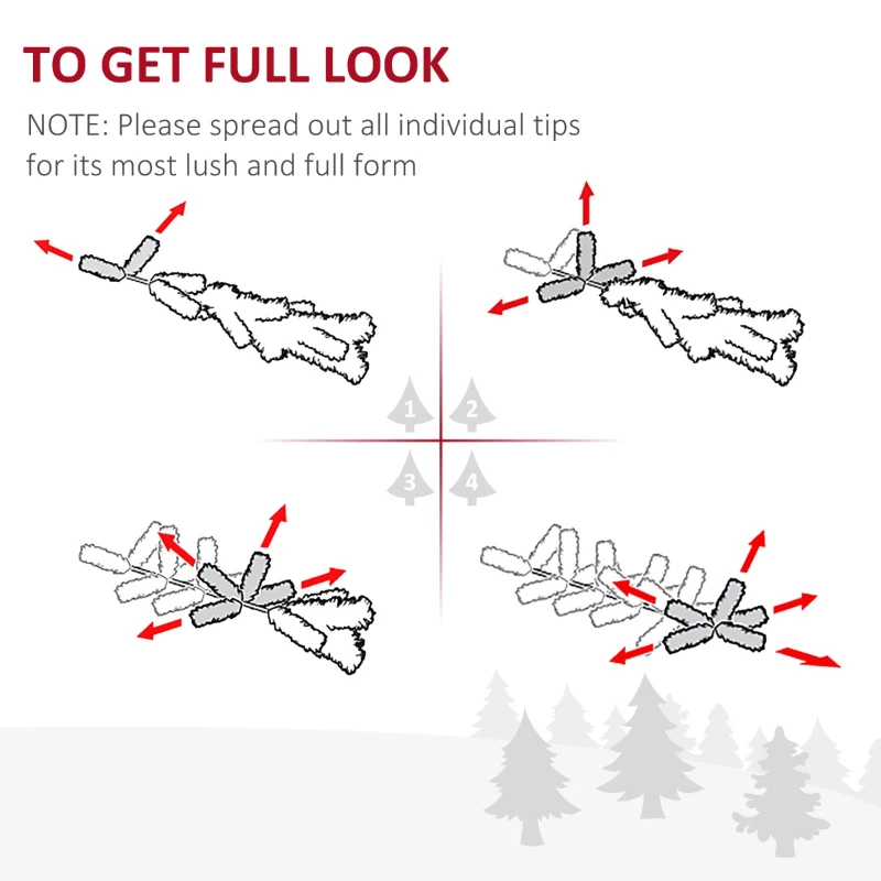 HOMCOM 7.5ft Tall Pre-Lit Slim Douglas Fir Artificial Christmas Tree with Realistic Branches, 350 Warm White LED Lights and 1075 Tips