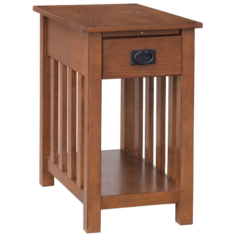HomCom 24" Wooden Side Accent End Table with Drawer, Tray, and Storage Shelf