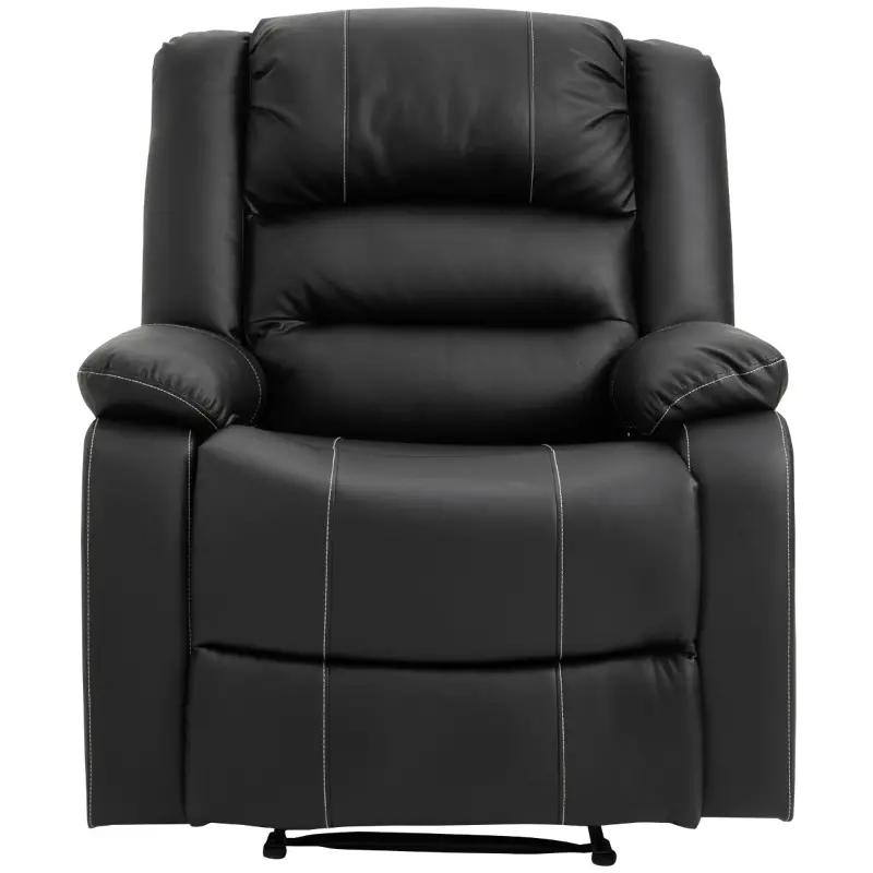 HOMCOM Vibrating Massage PU Leather Recliner Chair with Footrest, Remote Control, and 8 Massaging Points, Black
